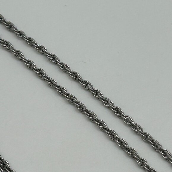 Ann Taylor Vintage Silver Necklace With Yellow Floral Accents & Crystal Details - Picture 11 of 16